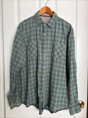 Arnold Zimberg - Green and Blue Plaid Button-Down Shirt.